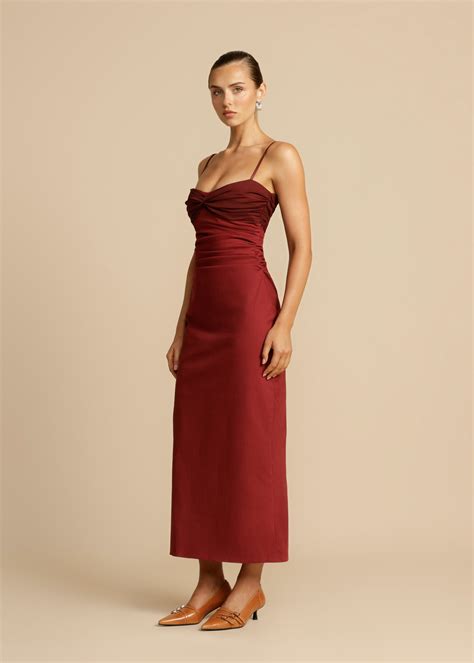 arcina ori kinsley dress wine